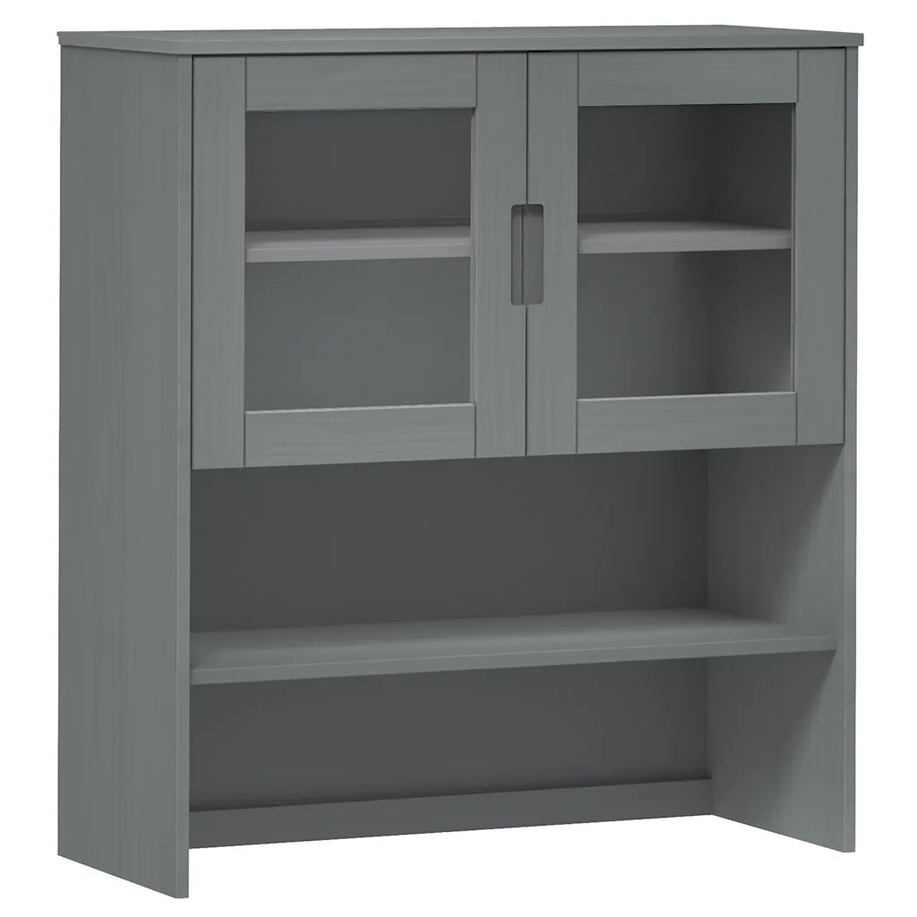 Piano Credenza MOLDE Grigio 90x35x100 cm Legno Massello di Pino