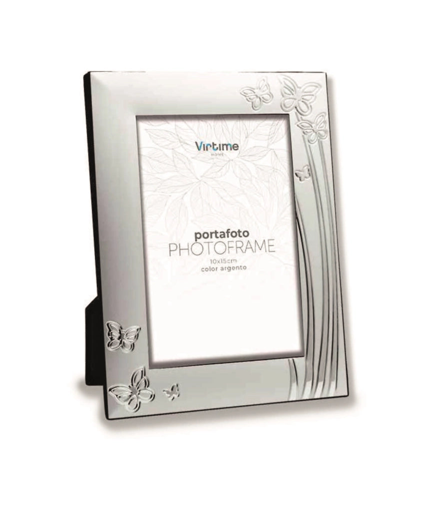 Cornice Portafoto da Appoggio Silver Farfalline 10 x 15 cm