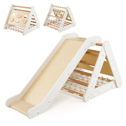 Triangolo da arrampicata in legno 62,5 x 64 x 57,5 ​​cm con scala e tavola 4 in 1 stile naturale e resistente legno 20_0020460