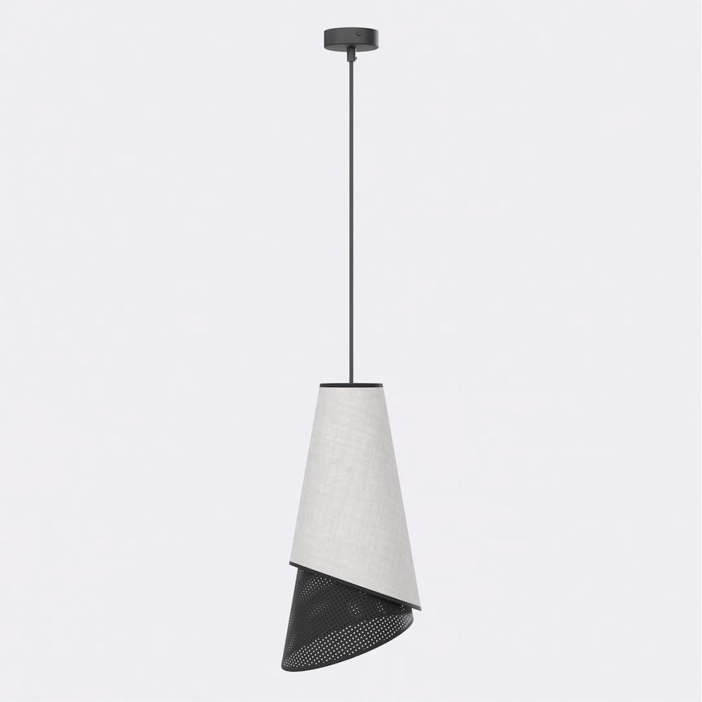 Lampada a sospensione MODA in acciaio nero e grigio