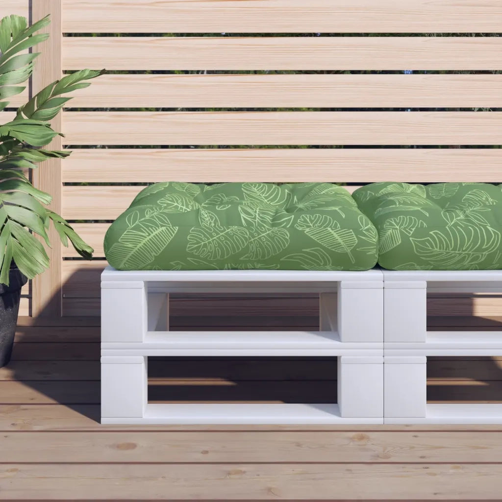 Cuscino per Pallet Motivo a Foglie 60x61,5x10 cm Tessuto Oxford 360897