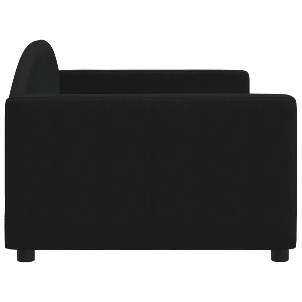 Letto da Giorno Nero 90x200 cm in Tessuto