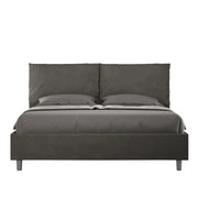 Letto imbottito Matrimoniale 160x210 cm Antea - Contenitore,Microfibra,Grigio