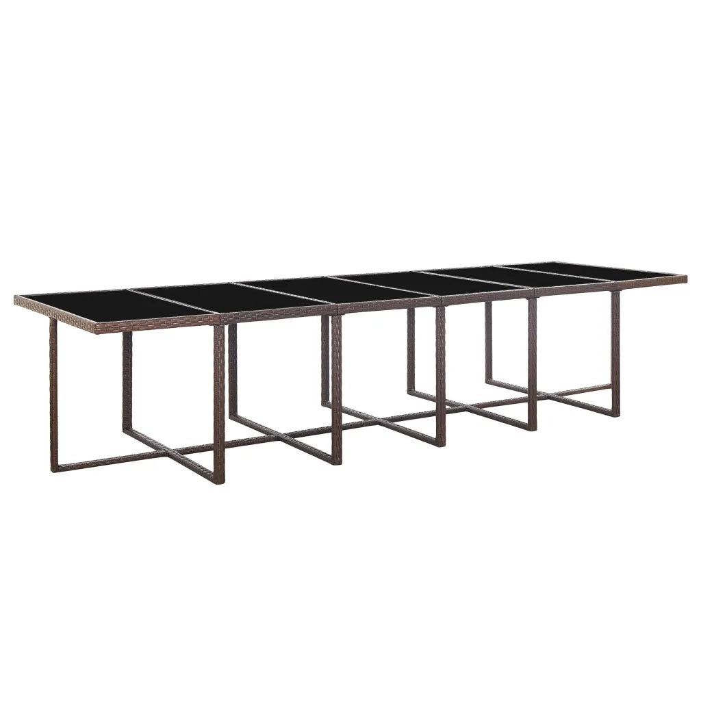 Set da Pranzo da Giardino 17 pz con Cuscini Polyrattan Marrone cod mxl 38888