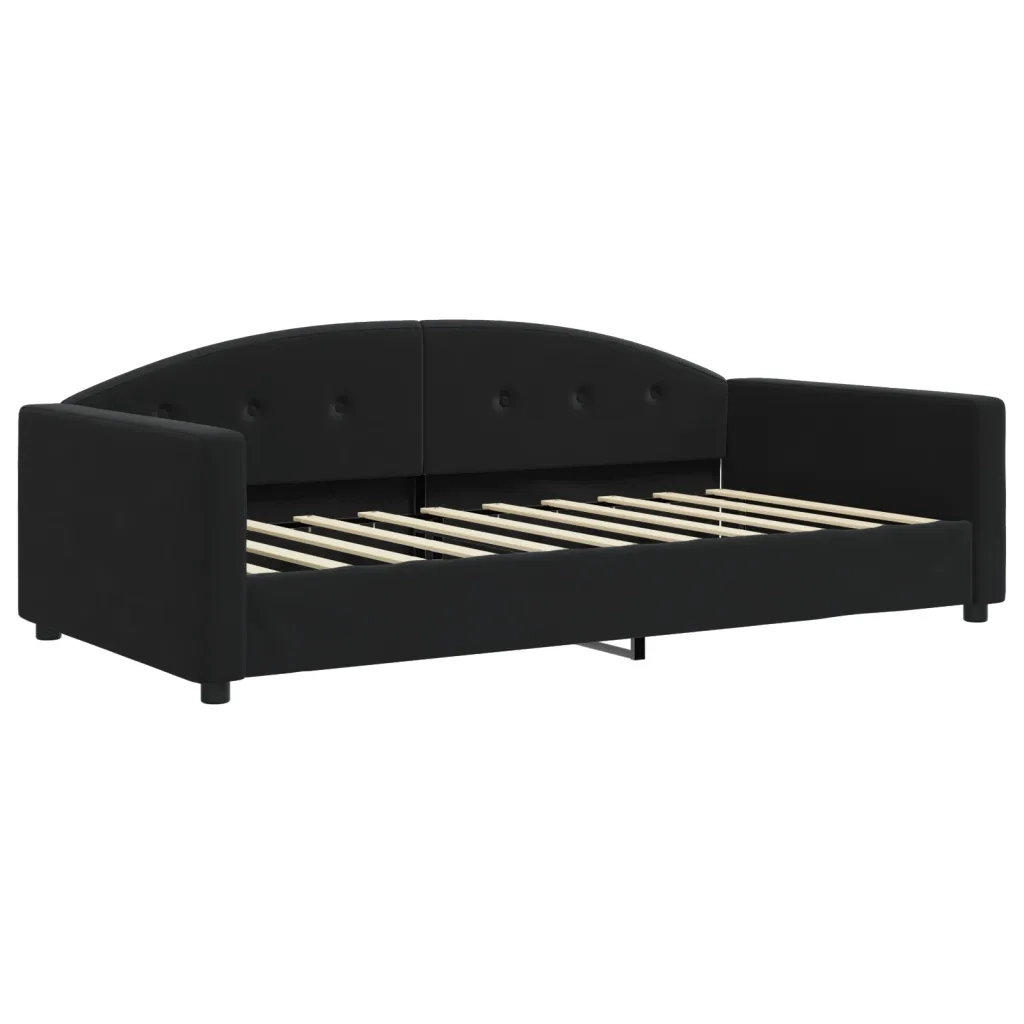 Divano Letto con Letto Estraibile-Sofa Letto-Daybed Nero 90x190 cm in Velluto 241994