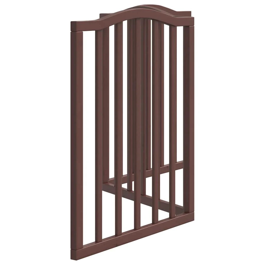 Cancelletto di sicurezza pieghevole per cani a 3 pannelli 150 cm legno di pioppo marrone 02_0023063