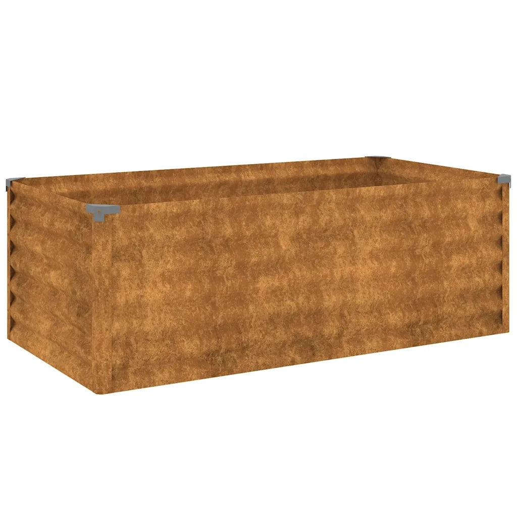 Letto Rialzato da Giardino 100x50x36 cm in Acciaio Corten 151975