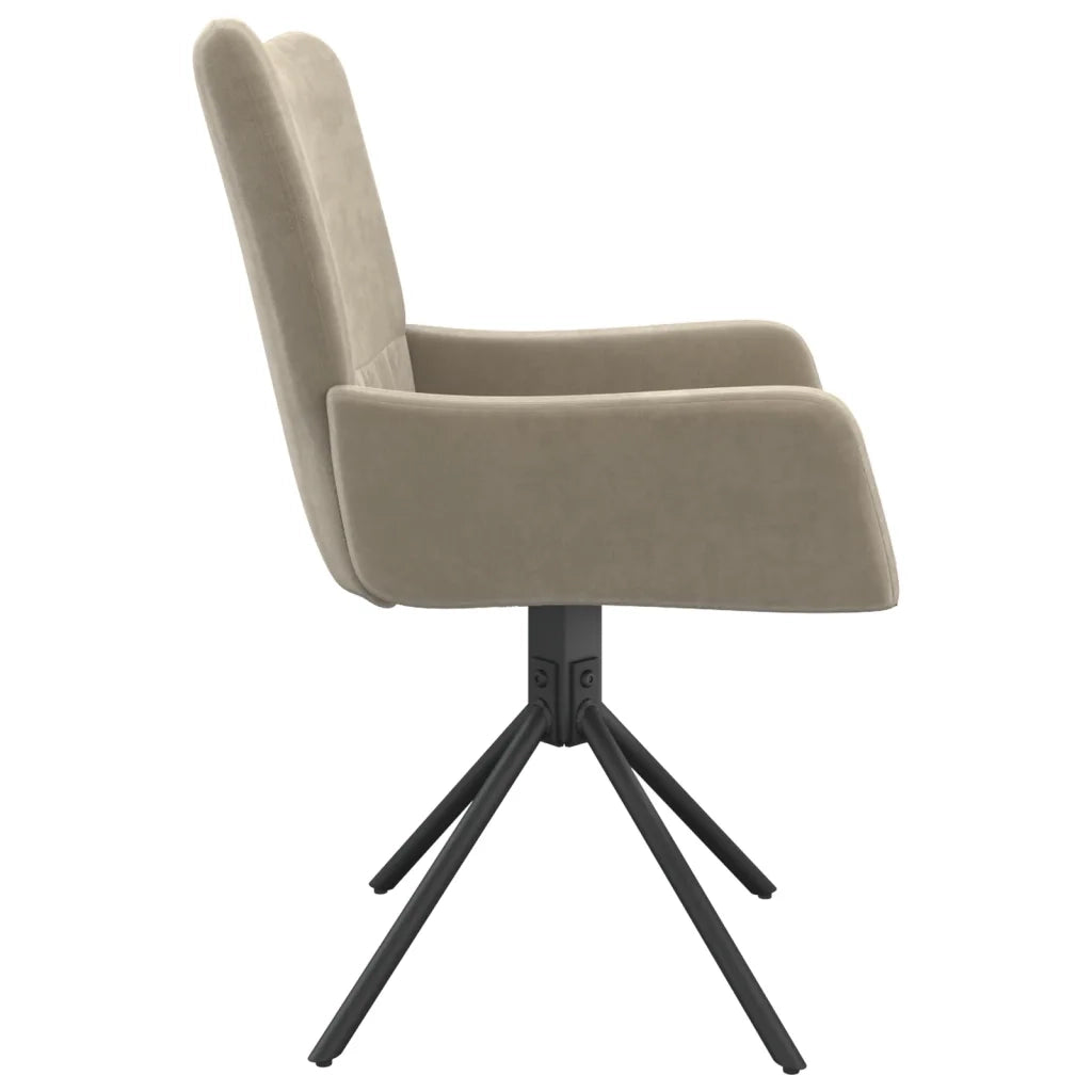 Sedie da Pranzo Girevoli 2 pz Grigio Chiaro in Velluto cod mxl 10126