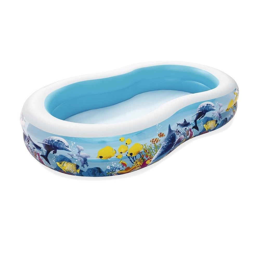 Trade Shop - Piscina Gonfiabile Family A Otto 2 Anelli Barriera Corallina 262x157x46cm 54118 -