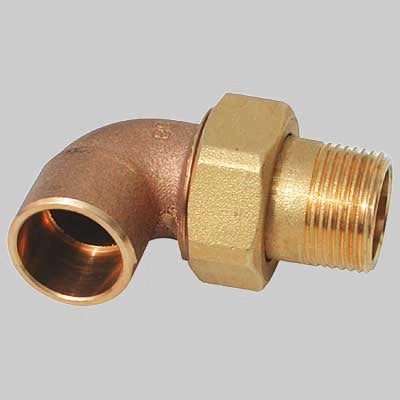 BOCCHETTONE A GOMITO BRONZO A 3 PEZZI FILETTATO MASCHIO A SALDARE FEMMINA  28 x 1     MADE IN ITALY