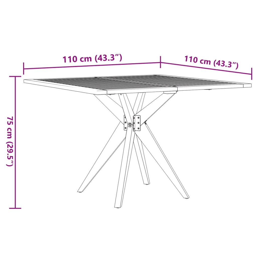 Set da Pranzo per Giardino 5 pz in Legno Massello di Acacia 3283576