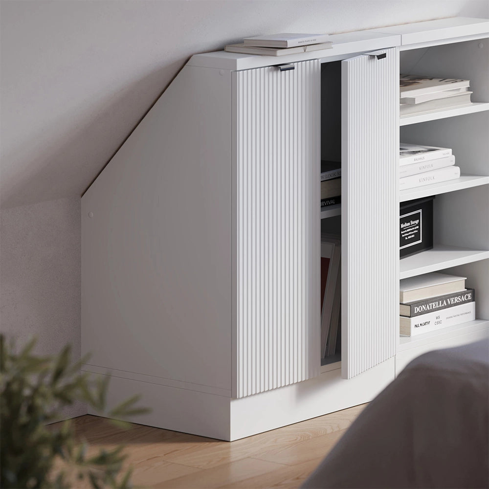 Mobile sottotetto Rion Ondulazione bianca/Bianco 60 x 83.8 cm con 2 porte Vicco