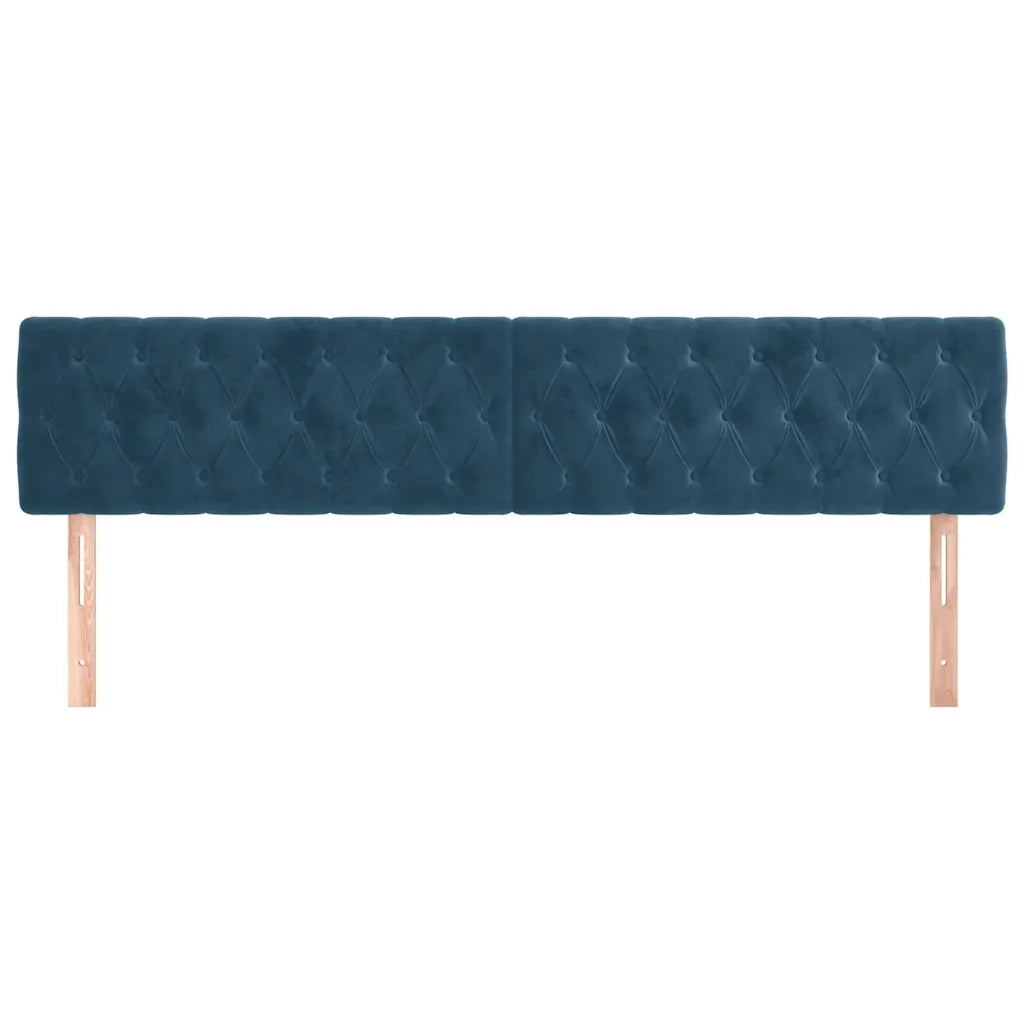 Testiera Blu Scuro 200x7x78/88 cm in Velluto 346394