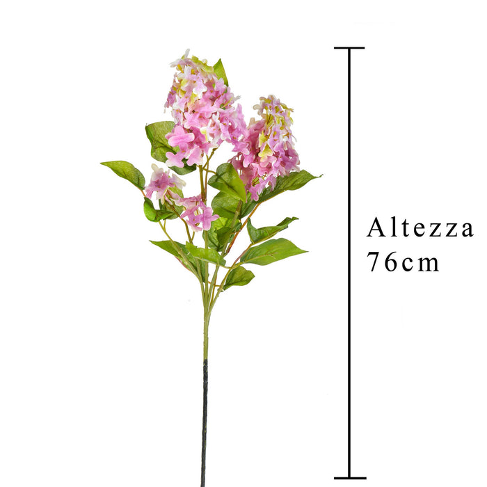 Set 6 Lillà Artificiali Composto da 3 Fiori Altezza 76 cm Rosa