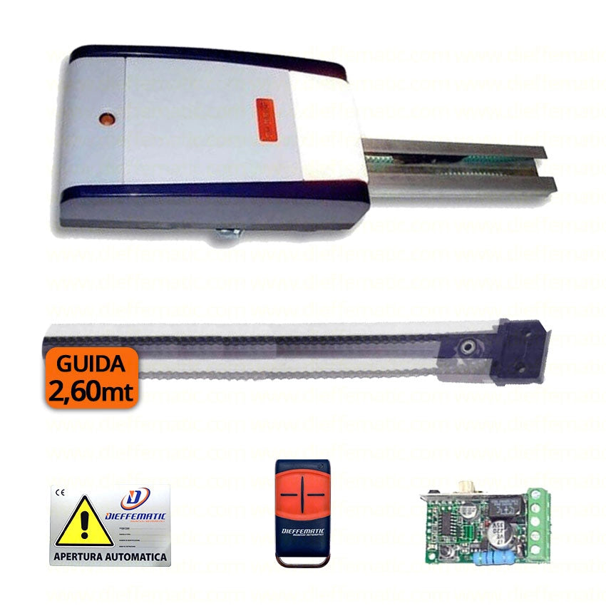 KIT ZODIAC 60 SEZIONALE MOTORE BASCULANTE MOLLA FAAC GENIUS 6120041 GUIDA 2,6 M