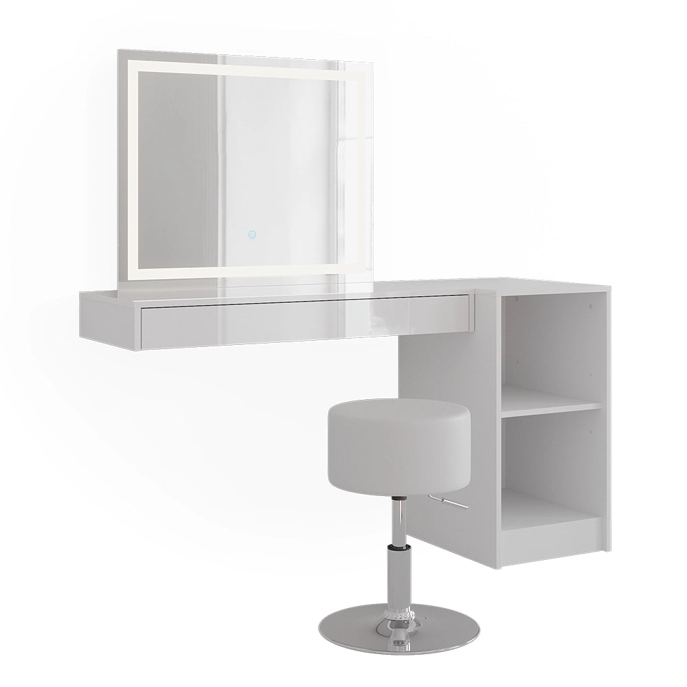 Vicco Tavolo da toeletta Bianco 100 cm 4 parti
