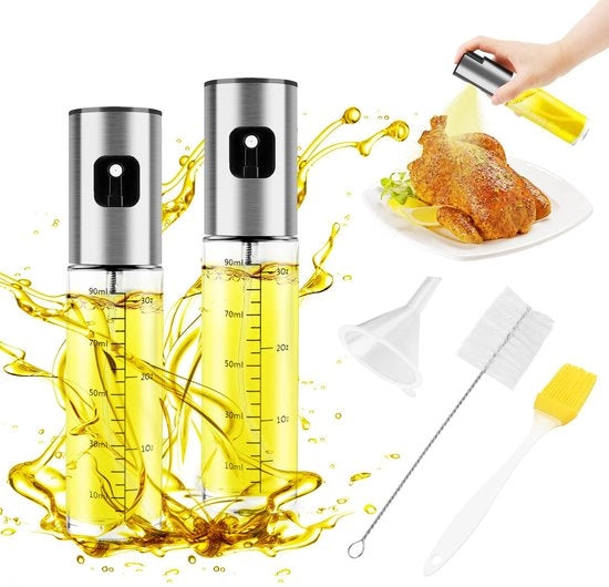 Set di sfumatori per olio, 100 ml flacone spray Sfumatori per olio da cucina Sfumatori per air fryer Sfumatori per insaporire salate, grigliare e cuocere in forno (set da 2)