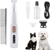 Tondeuse per unghie cani con pettine - Caricabile e senza fili (bianco)
