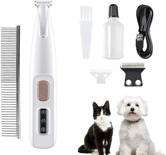 Tondeuse per unghie cani con pettine - Caricabile e senza fili (bianco)