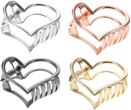 Clip per capelli in oro/argento/rosa oro - 4 pezzi - spilloni decorativi - nozze/festa - adatto per capelli corti - lega - fermacapelli