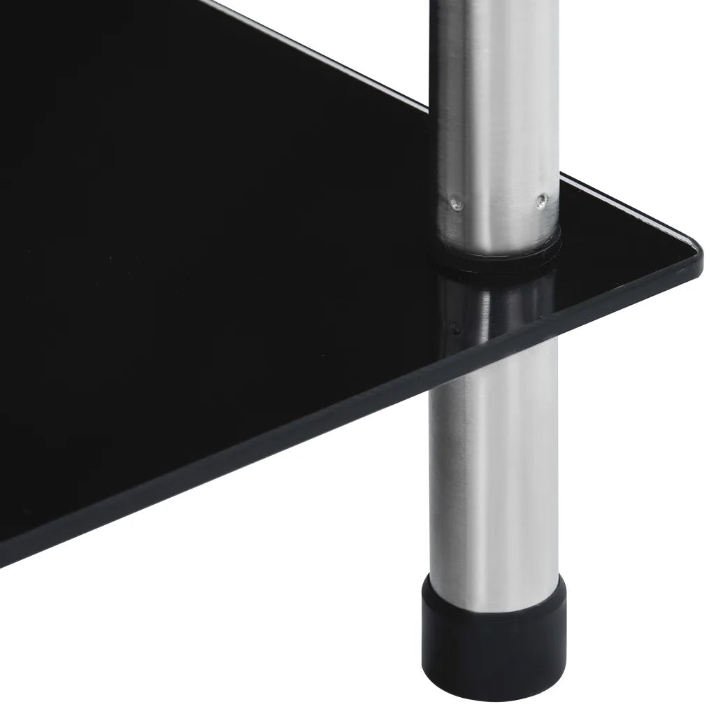 Scaffale a 6 Livelli Nero 40x40x160 cm in Vetro Temperato CFW1173476