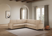 Divano Angolare 5 Posti 246x246x85 cm Sakar in Tessuto Beige