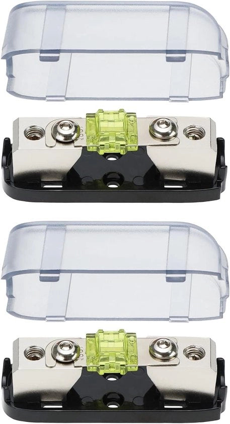 2 pezzi di contenitore di fusibile per alimentazione auto audio mini ANL 23x20mm con connessione metallica - accessori per caricabatterie - fusibile 100A.