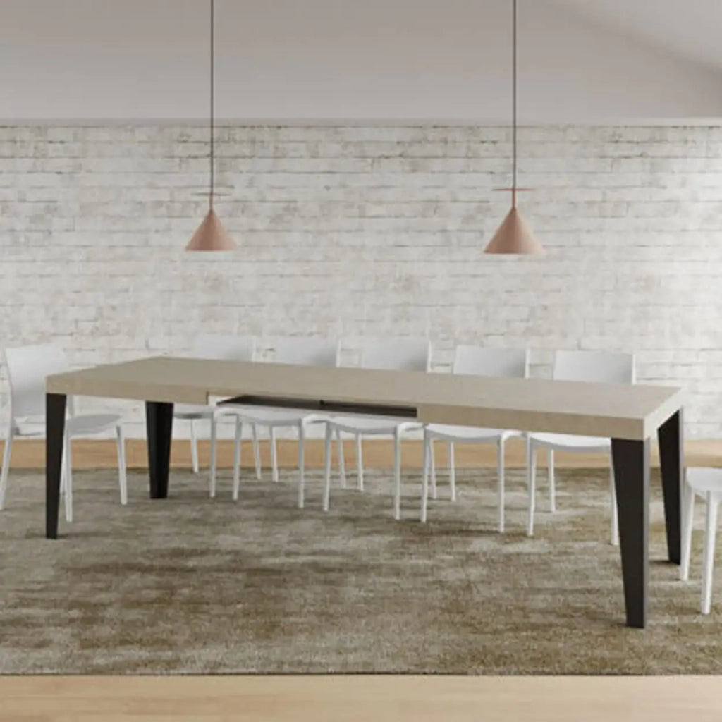 Tavolo allungabile 160/420x90 cm Flame cashmere gambe antracite