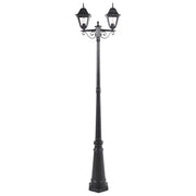 2 Lampione nero Lampada da sentiero in alluminio con paralume in vetro Illuminazione esterna da giardino Design vintage