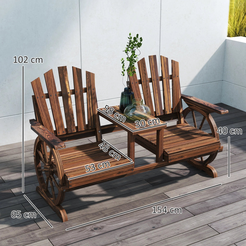 Panchina Giardino 2 Posti Legno ¨C Minimal ¨C 154x65x102 cm