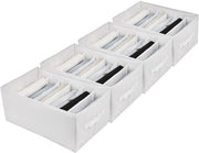 Sistema di armadietto 4 contenitori, grande formato, 6 grucce, sistema di stoccaggio per abbigliamento, jeans, pantaloni, camicie, scatole di stoccaggio pieghevoli XL (bianche)