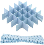 12 pacchi di distributori di carico regolabili, organizzatore in plastica, distributori di carico DIY per intimo, calze, cosmetici, camera da letto, ufficio, 32,4 x 7 cm, blu