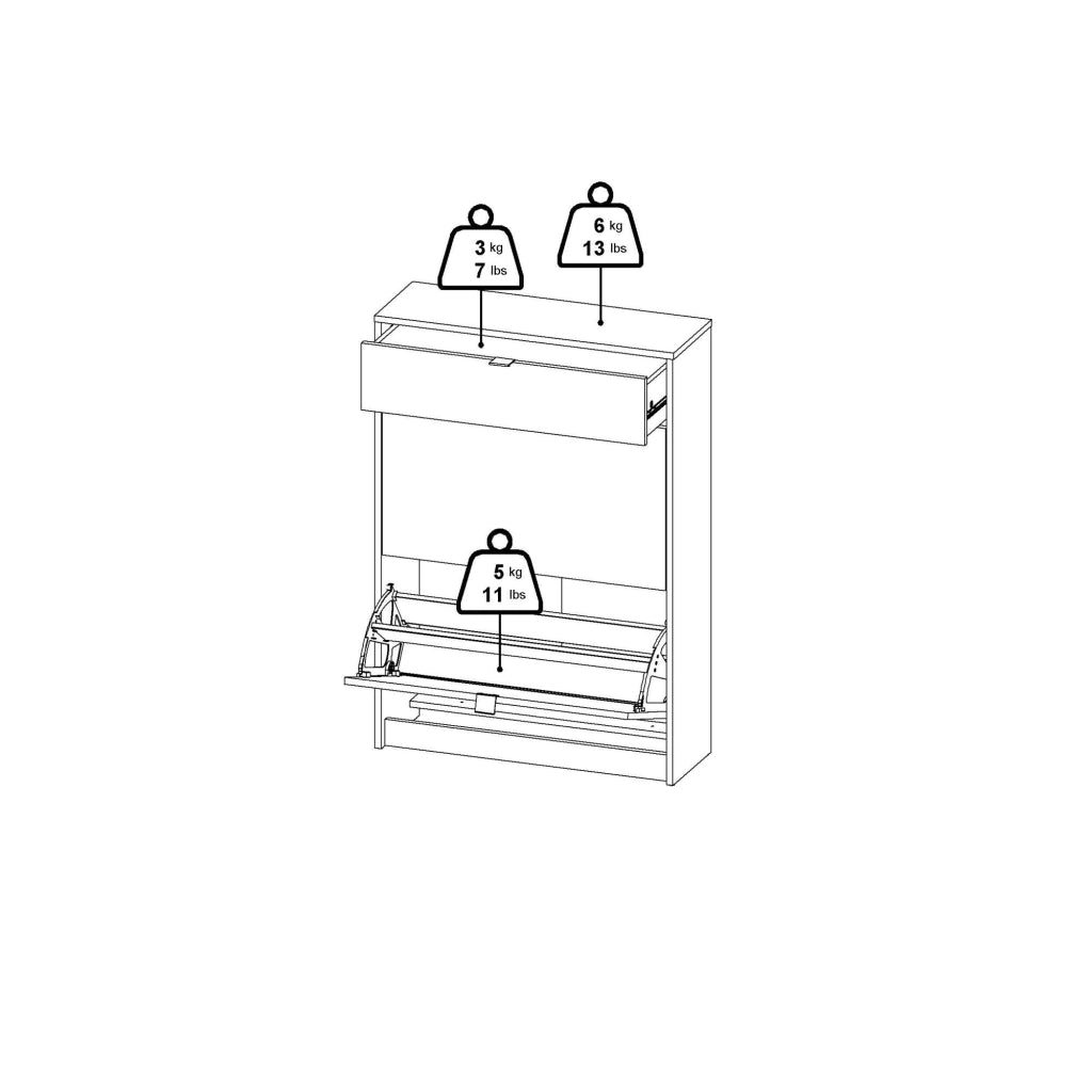 Scarpiera Theophile, Mobile portascarpe, Armadio da ingresso multiuso, Mobiletto per calzature, 70x24 h101 cm, Bianco