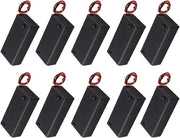 Alimentatore per batterie AA, 10 pezzi, con interruttore on/off, nero, scatola di stoccaggio con cavi conduttori.