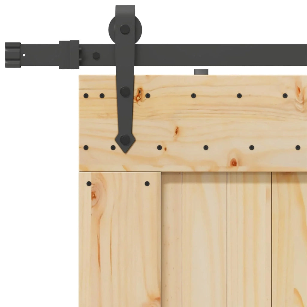 Porta scorrevole NARVIK Naturale e Nero 100 x 210 cm (213,5 cm)