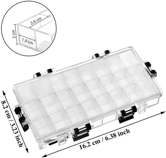 Palette aerea impermeabile - scatola di plastica - 24 contenitori - capacità di 10 ml per contenitore - superficie antiporosa - palette per vernici