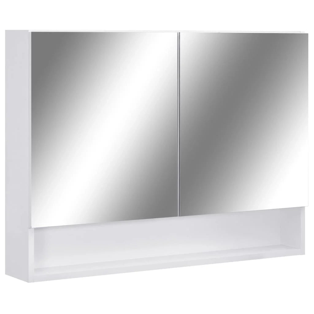 Mobiletto a specchio da bagno a LED 80 x 15 x 60 cm MDF bianco 02_0006728