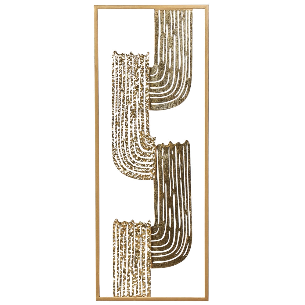 Decorazione murale moderna in ferro oro fatto a mano 75 x 29 cm accessorio stile industriale moderno