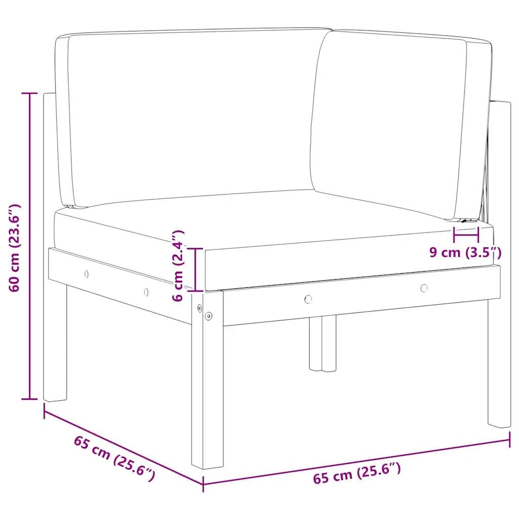 Divani Angolari da Giardino 2 pz con Cuscini in Legno di Acacia e Corda 312424