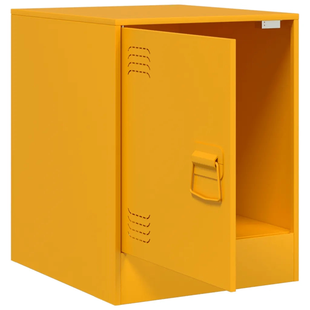 Comodini 2 pz Giallo Senape 34,5x39x44 cm in Acciaio 841614