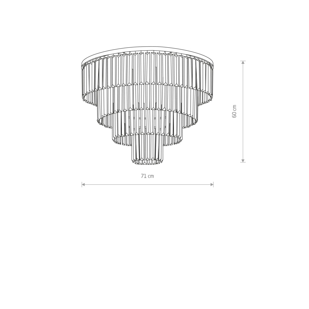 Plafoniera Nowodvorski Cristal 7630 12xE14 nera 71cm