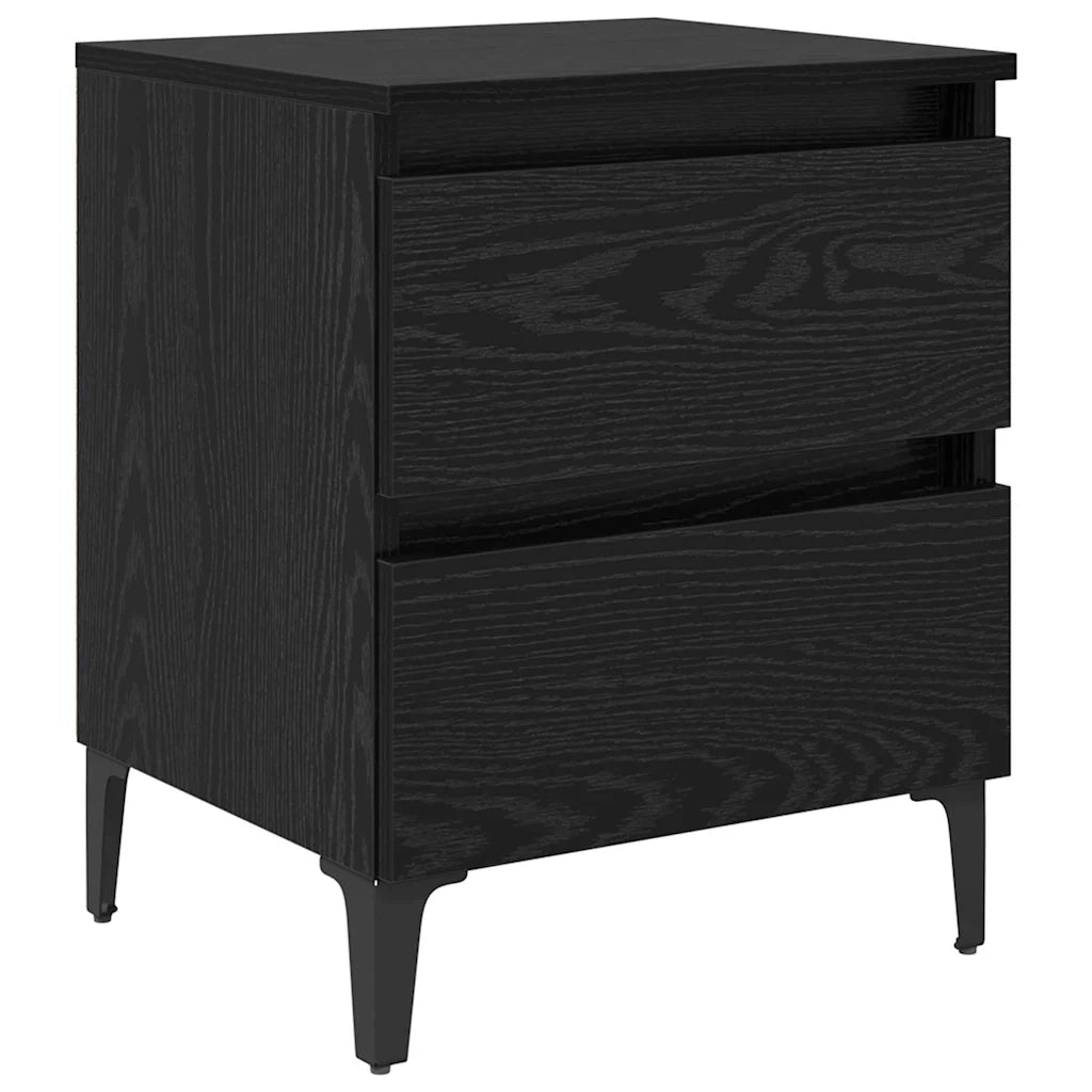 Comodino | Armadio da Notte | Mobiletto da notte Rovere nero 40 x 35 x 50 cm Legno multistrato
