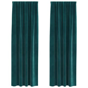 Tende Oscuranti | Tende Blackout 2 pz Verde Scuro 140 x 245 cm Velluto