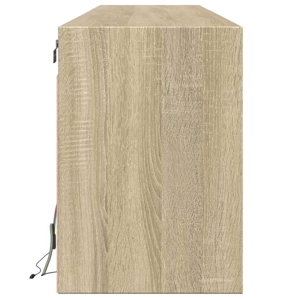 Mobile TV multimediale scaffale TV credenza mobile TV sala da pranzo soggiorno camera da letto a parete con illuminazione a LED rovere Sonoma 180 x 31 x 45 cm marrone 02_0027829