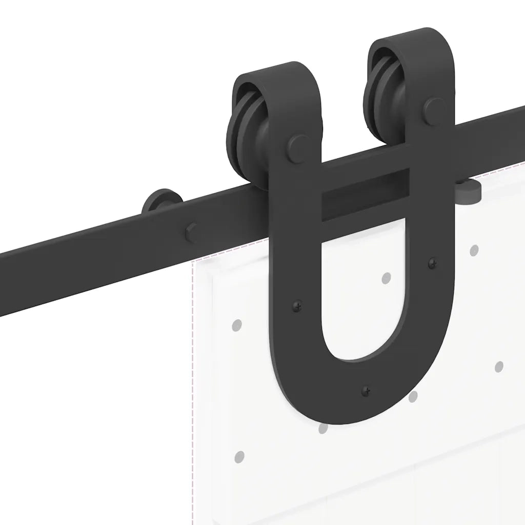 vidaXL Kit di Binari per Porte Scorrevoli 183 cm Acciaio Nero