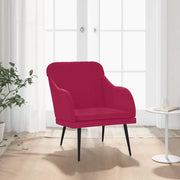 Poltrona Rosso Vino 63x76x80 cm Velluto cod mxl 14338