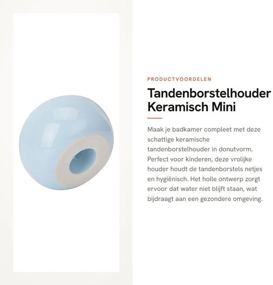 Sostegno per spazzola da denti in ceramica di alta qualità - Antiscivolo - Progettato in legno - Colore pastello - Carino - Glacé elegante - Supporto per spazzola da denti