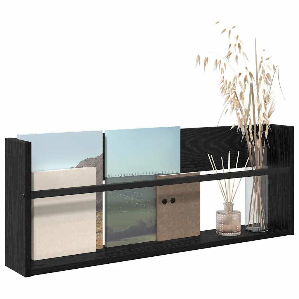 Scaffale per riviste Rovere Nero 80 x 12 x 30 cm CFW5492575