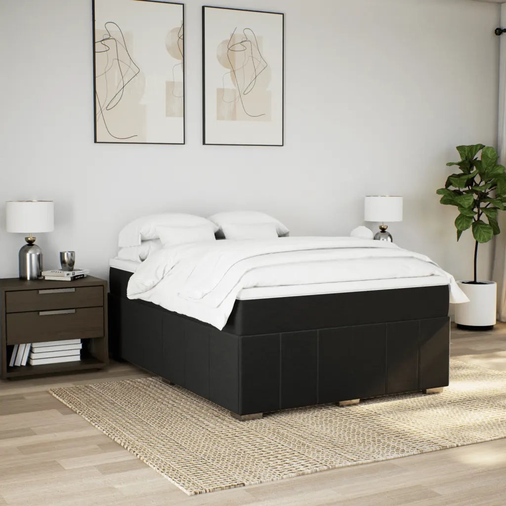 Giroletto a Molle con Materasso Nero 140x200 cm in Tessuto 3285479