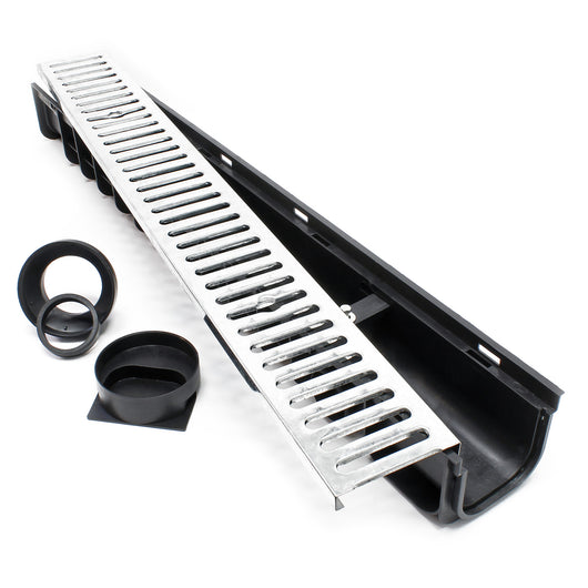 Canale di scolo 6x1m con griglia per scarico acqua 1,5t Canaletta di drenaggio